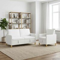 Bankenset met opbergruimte 2 pcs Wit Polyester 3