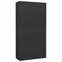 Kantoorkast 90x40x180 cm staal en gehard glas antracietkleurig 5