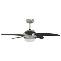 Plafondventilator met licht en afstandsbediening &Oslash; 110 cm Zwart 5