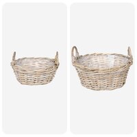 Plantenmand met opslag 2 pcs Grijs Lacak Riet 4