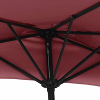 Balkonparasol half aluminium paal 270x144x222 cm bordeauxrood 6