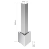 Tuinfontein 37,7x32,6x110 cm roestvrij staal zilverkleurig 11