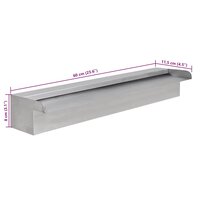 Zwembadwaterval rechthoekig 60 cm roestvrij staal 7