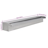 Zwembadwaterval rechthoekig 90 cm roestvrij staal 7