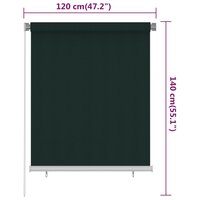 Rolgordijn voor buiten 120x140 cm HDPE donkergroen 6
