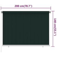 Rolgordijn voor buiten 200x140 cm HDPE donkergroen 6