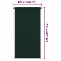 Rolgordijn voor buiten 120x230 cm HDPE donkergroen 6