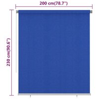 Rolgordijn voor buiten 200x230 cm HDPE blauw 6
