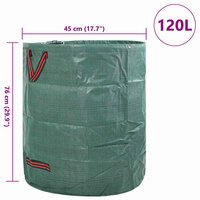 Tuinafvalzakken 12 pcs Groen 45 x 45 x 76 cm Polypropyleen 10