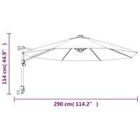 Wandparasol 290 cm zeeblauw 8