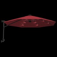 Wandparasol met LEDs 290 cm felrood 7