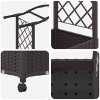 Verhoogde tuinbak met Trellis en Dak Bruin 124 x 40 x 129 cm PP 6