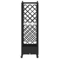 Verhoogde tuinbak met Trellis en Dak Zwart 124 x 40 x 129 cm PP 5
