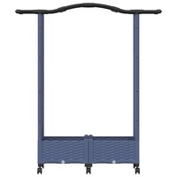 Verhoogde tuinbak met Trellis en Dak Grijs 124 x 40 x 129 cm PP 4