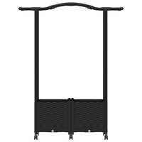 Verhoogde tuinbak met Trellis en Dak Zwart 125 x 40 x 144 cm PP 4