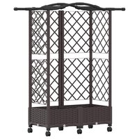 Verhoogde tuinbak met Trellis en Dak Bruin 124 x 40 x 129 cm PP 2