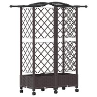 Verhoogde tuinbak met Trellis en Dak Bruin 124 x 40 x 129 cm PP 5