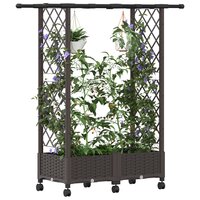 Verhoogde tuinbak met Trellis en Dak Bruin 122,5 x 40 x 127 cm PP 3