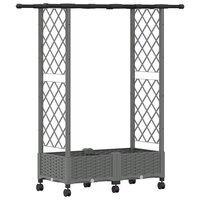 Verhoogde tuinbak met Trellis en Dak Lichtgrijs 122,5 x 40 x 127 cm 2