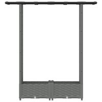 Verhoogde tuinbak met Trellis en Dak Lichtgrijs 122,5 x 40 x 121 cm 4