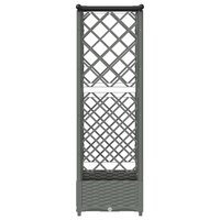 Verhoogde tuinbak met Trellis en Dak Lichtgrijs 124 x 40 x 121 cm PP 4