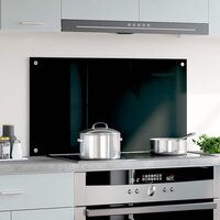 Spatscherm keuken 90x50 cm gehard glas zwart 3
