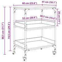 Keukentrolley Artisan Eiken 60 x 41 x 80.5 cm Bewerkt hout 12