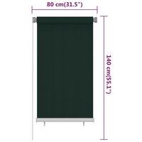 Rolgordijn voor buiten 80x140 cm HDPE donkergroen 6