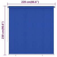 Rolgordijn voor buiten 220x230 cm HDPE blauw 6