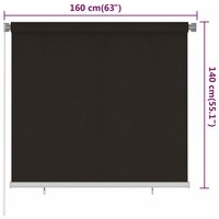 Rolgordijn voor buiten 160x140 cm HDPE bruin 6