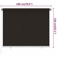 Rolgordijn voor buiten 180x140 cm HDPE bruin 6