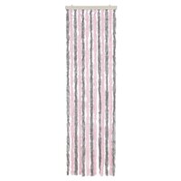 Vliegengordijn 56x185 cm chenille zilvergrijs en roze 3