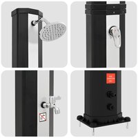 Zonnedouche met douchekop en kraan 40 L, zwart en zilver 6