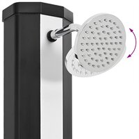 Zonnedouche met douchekop en kraan 40 L, zwart en zilver 8