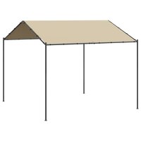 Tuinpaviljoen 4x4 m staal en stof beige 2