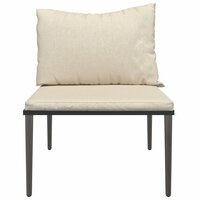 Tuinmiddenbank met kussens poly rattan grijs 3
