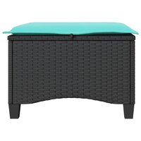 Tuinkrukken met kussens 2 st 55x55x36 cm poly rattan zwart 5