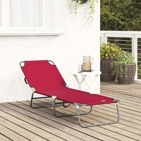 Opvouwbare zonnebed Rood 188 x 57 x 86,5 cm Polyester 3