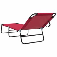 Opvouwbare zonnebed Rood 188 x 57 x 86,5 cm Polyester 6