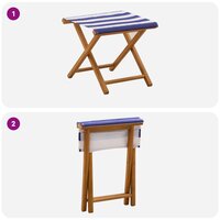 Ligstoel 2 pcs massief eucalyptushout Blauw en Wit 7
