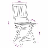 Bistrostoelen voor buiten met kussen 2 pcs Massief Acaciahout 11