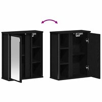 Badkamerwandkast met spiegel 50x21x60 cm eikenkleurig 9