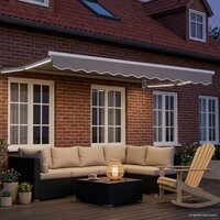 Elektrisch Uittrekbaar Zonnescherm Lichtgrijs 3 x 2 m 3