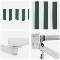 Elektrisch Uittrekbaar Zonnescherm Groen en Wit 4 x 2 m 9