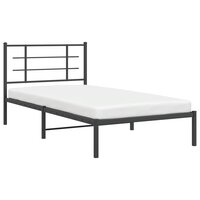 Bedframe met hoofdbord metaal zwart 100x200 cm 4