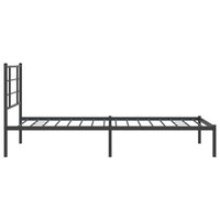 Bedframe met hoofdbord metaal zwart 100x200 cm 6