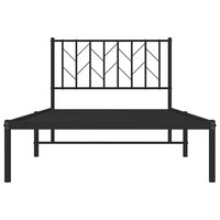 Bedframe met hoofdbord metaal zwart 100x200 cm 6