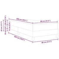 Boxspringbed met matras Blauw 80 x 200 cm Stof 12