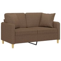 Tweezitsbank met sierkussens 120 cm stof bruin 3