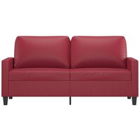Tweezitsbank 140 cm kunstleer wijnrood 3